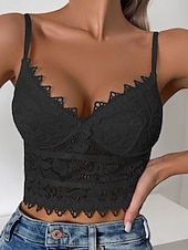 cheap Corsets-Women&#039;s Loungewear Pure Color Corsets Carnival Party Valentine&#039;s Day Breathable Straps Sleeveless Lace Backless Summer Spring Home Outfits