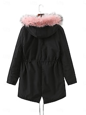 cheap Puffers &amp; Parka-Women&#039;s Fleece Jacket Teddy Coat Hoodie Jacket Warm Breathable Zipper Pocket Fleece Lined Casual Plain Vacation Street Daily Wear Going out Zipper Regular Hoodie Regular Fit Long Sleeve Outerwear