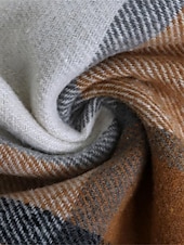 billiga Koftor &amp; Ytterkläder-Dam Vinterkappa Hoodiejacka Utomhus Gata Dagliga kläder Höst Vinter Lång Täcka Normal Håller värmen Andningsfunktion Stylish Ledigt Jacka Långärmad Ränder och pläd Med fickor Blixtlås i fullängd Kaki