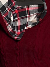 economico Motivi grafici e dettagli-Per donna Felpa Pullover Maglione Informale Morbido A quadri A coste Con cappuccio Collage Lavorato a maglia Manica lunga Top regolari Maglia Esterno Giornaliero Fine settimana Vino Beige Autunno