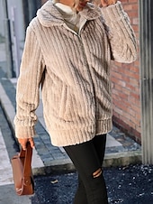 billiga Puffers &amp; Parka-Dam Fleece-jacka Teddyrock Håller värmen Andningsfunktion Dragkedja Ficka Fleecefodrad Ledigt Slät Semester Gata Dagliga kläder Utekväll Dragkedja Normal Nedvikt Normal Långärmad Ytterkläder Kaffe