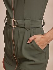 abordables Vestidos de golf-Mujer vestido de golf Verde Ejército Azul Marino Oscuro Sin Mangas Vestidos Ropa de golf para damas Ropa Trajes Ropa Ropa