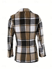 billiga Blazers och kostymer-Dam Kavaj Utomhus Justerbara Rutig Andningsfunktion Stylish Normal Ytterkläder Långärmad Höst Kaffe S