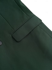 olcso Hazatérő öltönyök-Sötétzöld Férfi Esküvői Bulis Öltönyök Hazatérő Öltönyök Egyszínű 2 Részes Divatos Üzleti Formális Standard Fit