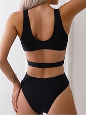olcso Bikiniszettek-Női Fürdőruha Egy darab Fürdőruha Elegáns Sima Ujjatlan Fürdőruhák