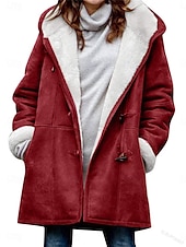 levne Ležérní parka-Dámské Fleecová bunda Teddy Coat Mikina s kapucí Zahřívací Prodyšné Zip Kapsy Podšité fleecem Na běžné nošení Bez vzoru Dovolená ulice Denní nošení Jdeme ven Zip Standardní Mikina Běžný Dlouhý rukáv