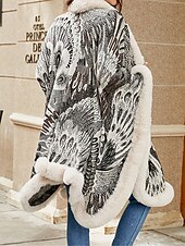 preiswerte Wintermäntel-Damen Fleecejacke Teddy-Mantel Umhang / Umhänge warm halten Atmungsaktiv Patchwork Kunstpelzbesatz Innenfutter aus Fleece Brautkleider schlicht Farbblock Urlaub Strasse Freizeitskleidung Ausgehen