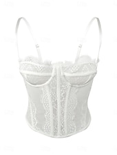 cheap Corsets-Women&#039;s Loungewear Pure Color Corsets Carnival Party Valentine&#039;s Day Breathable Straps Sleeveless Lace Backless Summer Spring Home Outfits