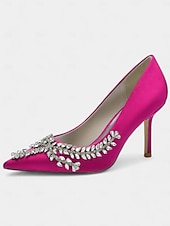 Women's Rhinestone-Embellished Satin Stiletto Heels – Elegant Pointed Toe Pumps for Evening Parties and Formal Events 29