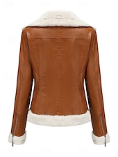 economico Puffers &amp; Parka-Per donna Giacca invernale Giacca in pile Tenere al caldo Traspirante Cerniera Tasche In pile Informale Liscio Da mare Strada Da tutti i giorni Per uscire Cerniera Corto Collo ripiegabile Standard