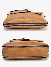 economico Borselli da uomo-Per uomo Borsa a tracolla Borsa a tracolla Borse a tracolla Pelle Cuoio Ufficio Casual / quotidiano Cerniera Tasche multiple Massima capacità Duraturo espandibile Tinta unica Marrone chiaro