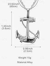 economico Gioielli da uomo-collana con ciondolo a forma di ancora da uomo - gioielli di moda in stile nautico per occasioni casual e formali