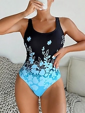 voordelige Eendelige badpakken-Dames Badpakken Eendelig Badpak Strandkleding Zomer Bloem Mouwloze Badpakken