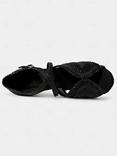 economico Scarpe per balli latini-scarpe da ballo latino con tacchi da donna con strass e morbida suola in pelle scamosciata – scarpe da ballo aperte con glitter per matrimoni e occasioni speciali