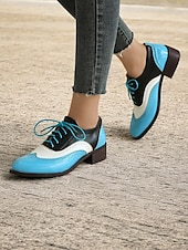 olcso Női lapos sarkú cipők-női retro rózsaszín és fekete oxford cipő – lakk műbőr fűzős brogue a vintage lezser stílushoz és divatos kirándulásokhoz