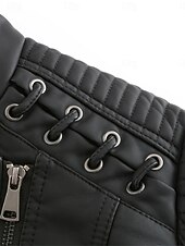 billiga Jackor i konstläder-Dam Imitationsläderjacka Utomhus Gata Dagliga kläder Höst Vinter Kort Täcka Normal Håller värmen Andningsfunktion Stylish Ledigt Jacka Långärmad Slät Med fickor Blixtlås i fullängd Svart Rodnande