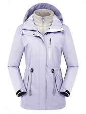 cheap Active Jacket-Women&#039;s Winter Jacket Outdoor Street Daily Wear Fall Winter Regular Coat Regular Fit Thermal Warm Breathable Stylish Casual Jacket Long Sleeve Plain with Pockets Full Zip Pink Purple Gray
