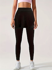 olcso Sima leggings-Női Pamutszövet nadrág Skort Alkalmi / sportos Teljes hossz Magas derék Sima Magas vágás kellemes Mekano Kényelmes Mikroelasztikus Tornaterem Fekete Bor Khakizöld Szürke Tavasz &amp; Ősz Normál