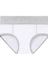 preiswerte Unterhosen-Damen Basic Höschen 1 Stk. Unterwäsche schlicht klassisch reine Farbe mittlere Taille Übergröße geschlechtsneutral hellblau schwarz weiß M L XL Home Outfits