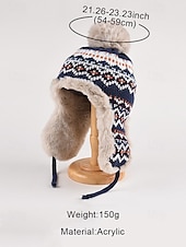 economico Cappelli da donna-berretto invernale lavorato a maglia con pompon e fodera in pelliccia sintetica - caldo berretto con paraorecchie per donna
