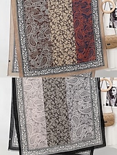 abordables Bufandas de mujer-Bufanda de gran tamaño con estampado paisley vintage para mujer: chal suave y cálido para el invierno, ropa informal y formal