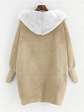 billige Vinterjakker-Dame Fleece-jakke Teddyfrakk Hettegenser Hold Varm Pustende Fleece Lined Fritid عادي Feriereise Gate Dagligdagstøy Ut på byen Åpen Forside Normal Hettegenser Normal Langermet Yttertøy Hvit Grønn
