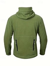 levne Pánské bundy a kabáty-Pánské Fleecová bunda Vojenská bunda Taktická bunda Denní Dovolená Zahřívací Kapsy Fleece Podzim zima Bez vzoru Módní Šik ven Kapuce Standardní Černá Khaki Armádní zelená Šedá Saka