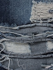 billiga Jackor-Dam Jeansjacka Utomhus Gata Dagliga kläder Höst Vinter Normal Täcka Normal Håller värmen Andningsfunktion Stylish Ledigt Jacka Långärmad Ensfärgat Med fickor Ljusblå Svart Marinblå
