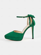 ieftine Formal-Tocuri stiletto cu platforma eleganta de dama cu bareta la glezna si accent cu fundita - perfecte pentru evenimente formale
