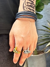 billige Tilbehør for menn-menns gotisk legering hodeskalle håndring - unike statement smykker for punk stil