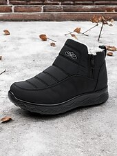 ieftine Cizme de zăpadă și iarnă-Botine de iarnă impermeabile pentru femei cu căptușeală din blană artificială – cizme izolate pentru zăpadă pentru vreme rece și activități în aer liber