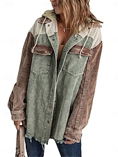 abordables Vestes chemise-Veste décontractée Femme Extérieur Plein Air Usage quotidien mode Décontractées Avec poches Normal Manteau Rose Claire Bleu Vert Automne Hiver Boutonnage Simple Col rabattu Standard S M L XL 2XL