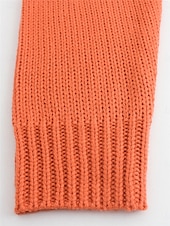 economico Cardigan e capispalla-Per donna Felpa Cardigan Informale Morbido Colore puro A coste Apertura anteriore Tasche Lavorato a maglia Manica lunga Top regolari Maglia Esterno Giornaliero Fine settimana Arancione Autunno Inverno