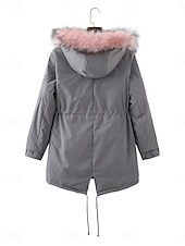 cheap Puffers &amp; Parka-Women&#039;s Fleece Jacket Teddy Coat Hoodie Jacket Warm Breathable Zipper Pocket Fleece Lined Casual Plain Vacation Street Daily Wear Going out Zipper Regular Hoodie Regular Fit Long Sleeve Outerwear