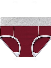 preiswerte Unterhosen-Damen Basic Höschen 1 Stk. Unterwäsche schlicht klassisch reine Farbe mittlere Taille Übergröße geschlechtsneutral hellblau schwarz weiß M L XL Home Outfits