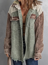 abordables Vestes chemise-Veste décontractée Femme Extérieur Plein Air Usage quotidien mode Décontractées Avec poches Normal Manteau Rose Claire Bleu Vert Automne Hiver Boutonnage Simple Col rabattu Standard S M L XL 2XL