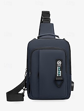 olcso Férfitáskák-férfi vízálló crossbody hevedertáska usb töltőcsatlakozóval – kültéri utazó válltáska több zsebbel