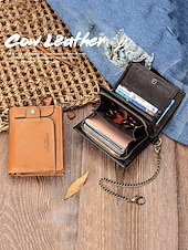 cheap Wallets-Men&#039;s Premium Cowhide RFID Blocking Wallet - Vintage Bifold Leather Wallet with Coin Zipper, Card Slots for Everyday Use