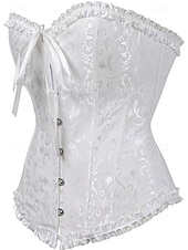 ieftine Corsete-corset corsete de dimensiuni plus pentru femei corsete country sexy doamnă dragă control burtă push up jacquard jacquard cârlig cu flori abstracte &amp;amp; ochi lace up nailon / bumbac nunta special