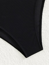 economico Costumi interi-Per donna Costumi da bagno Un pezzo Monokini Costume da bagno Retato Schiena scoperta Fasciante in vita Vita alta Taglia piccola Festività Abbigliamento mare Tinta unica Halter Neck Senza maniche