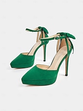 ieftine Formal-Tocuri stiletto cu platforma eleganta de dama cu bareta la glezna si accent cu fundita - perfecte pentru evenimente formale