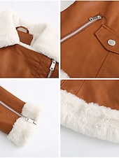 economico Puffers &amp; Parka-Per donna Giacca invernale Giacca in pile Tenere al caldo Traspirante Cerniera Tasche In pile Informale Liscio Da mare Strada Da tutti i giorni Per uscire Cerniera Corto Collo ripiegabile Standard