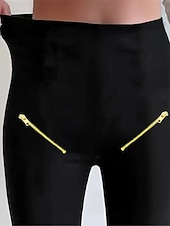 economico Leggings semplici-Per donna Leggings Leggings comodi Moda Streetwear Lunghezza intera Vita Alta Grafico Stampa Taglio alto Comodo Morbido Confortevole Micro-elastico All'aperto Streetwear Nero 1 # Nero Primavera