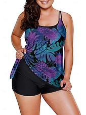 abordables Tankinis-Femme Maillots de Bain Tankini Maillot de bain Tropique Tropical Sans Manches Maillots de bain