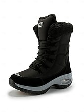 baratos Botas de neve e inverno-botas de neve de inverno impermeáveis femininas com forro de pelúcia quente e sola antiderrapante – ideais para atividades ao ar livre em clima frio