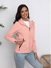 levne aktivní bunda-Dámské Bunda Trenčkot Škola Zip Pevná barva Voděodolný Jednoduchý Běžný Svrchní oděvy Dlouhý rukáv Podzim Černá S