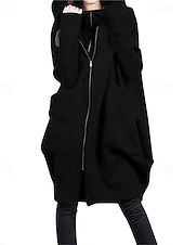 preiswerte Steppmantel-Damen Outdoor Zip Feste Farbe Windundurchlässig Modisch Lockere Passform Oberbekleidung Langarm Herbst Dunkelbraun S
