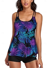 abordables Tankinis-Femme Maillots de Bain Tankini Maillot de bain Tropique Tropical Sans Manches Maillots de bain