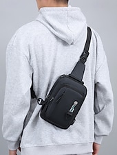 olcso Férfitáskák-férfi vízálló crossbody hevedertáska usb töltőcsatlakozóval – kültéri utazó válltáska több zsebbel