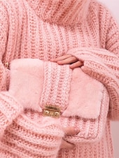 economico Colori solidi-Per donna Felpa Pullover Maglione Informale Morbido Colore puro Grosso A collo alto Lavorato a maglia Manica lunga Top regolari Maglia Esterno Giornaliero Fine settimana Rosa Blu Autunno Inverno